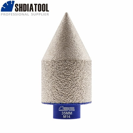 

SHDIATOOL Diamond Chamfering Milling Finger Bits 1 or 2pcs Dia 35/50mm Vacuum Brazed M14 Thread for Processing Ceramic Tile Granite Mable