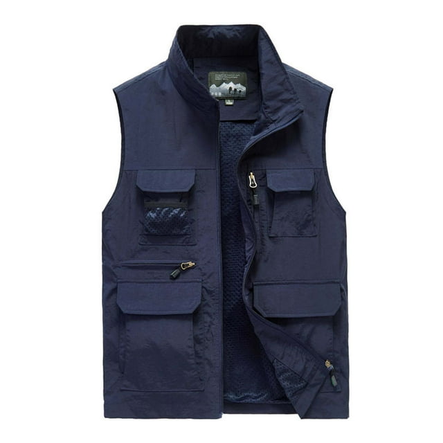 LOVZFMLL Jackets for Men's Work Clothes Jacket Solid Color Stand Collar Multiple Pockets Outdoor Sports Photography Coat