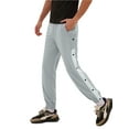 thumbnail image 3 of nvzhuang Men Casual Sweatpants, Side Button Elastic Waist Contrast Color Sports Pants Trousers, 3 of 9