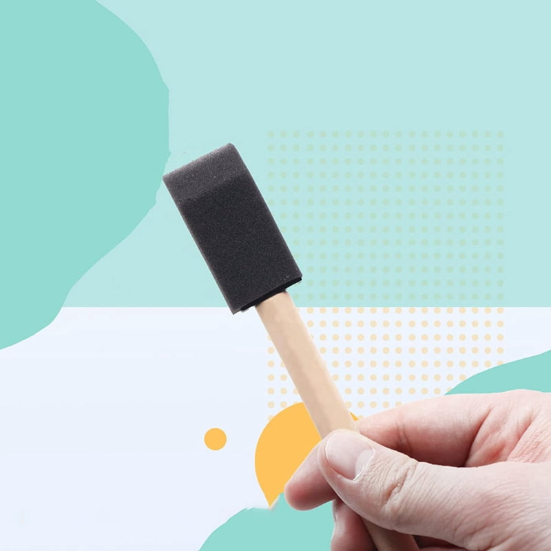 240 Pcs Foam Paint Brushes, 1 Inch Foam Brush with Wood Handle, Bulk Sponge Brushes for Painting, Foam Art Paintbrushes