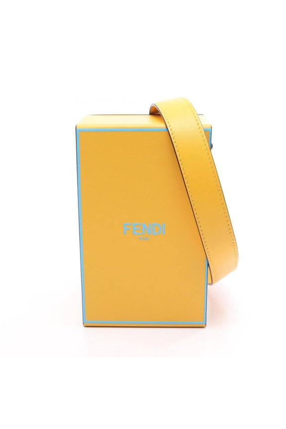 Pre-Owned Fendi Box Shoulder Bag Handbag Leather Women's Yellow 8BT339