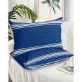 thumbnail image 2 of Blue Striped Pillow Covers King Size 2 Pack, Farmhouse Blue White Stripes Soft Bed Throw Pillowcases Breathable Cooling Long Lumbar Body Pillow Sham Cover for Bed Sofa 20''x36'', 2 of 7