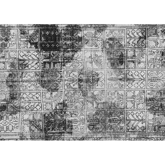 Ahgly Company Indoor Rectangle Abstract Gray Modern Area Rugs, 7' x 10'