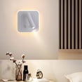thumbnail image 3 of Lámpara de pared Lámpara de pared LED creativa para cabecera interior del hotel pasillo escalera sala de estar lámpara de pared de fondo lámpara de pared giratoria, negro, redondo, 3+7w, luz blanca fría, 14,5*14,5*7cm ER, 3 of 5