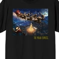 thumbnail image 2 of Polar Express Santa's Sleigh Above Christmas Tree Crew Neck Short Sleeve Men's Black T-shirt-XXL, 2 of 4