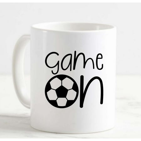 

Coffee Mug Game On Soccer Ball Sports Team Game Field Net Love Competitive White Cup Funny Gifts for work office him her