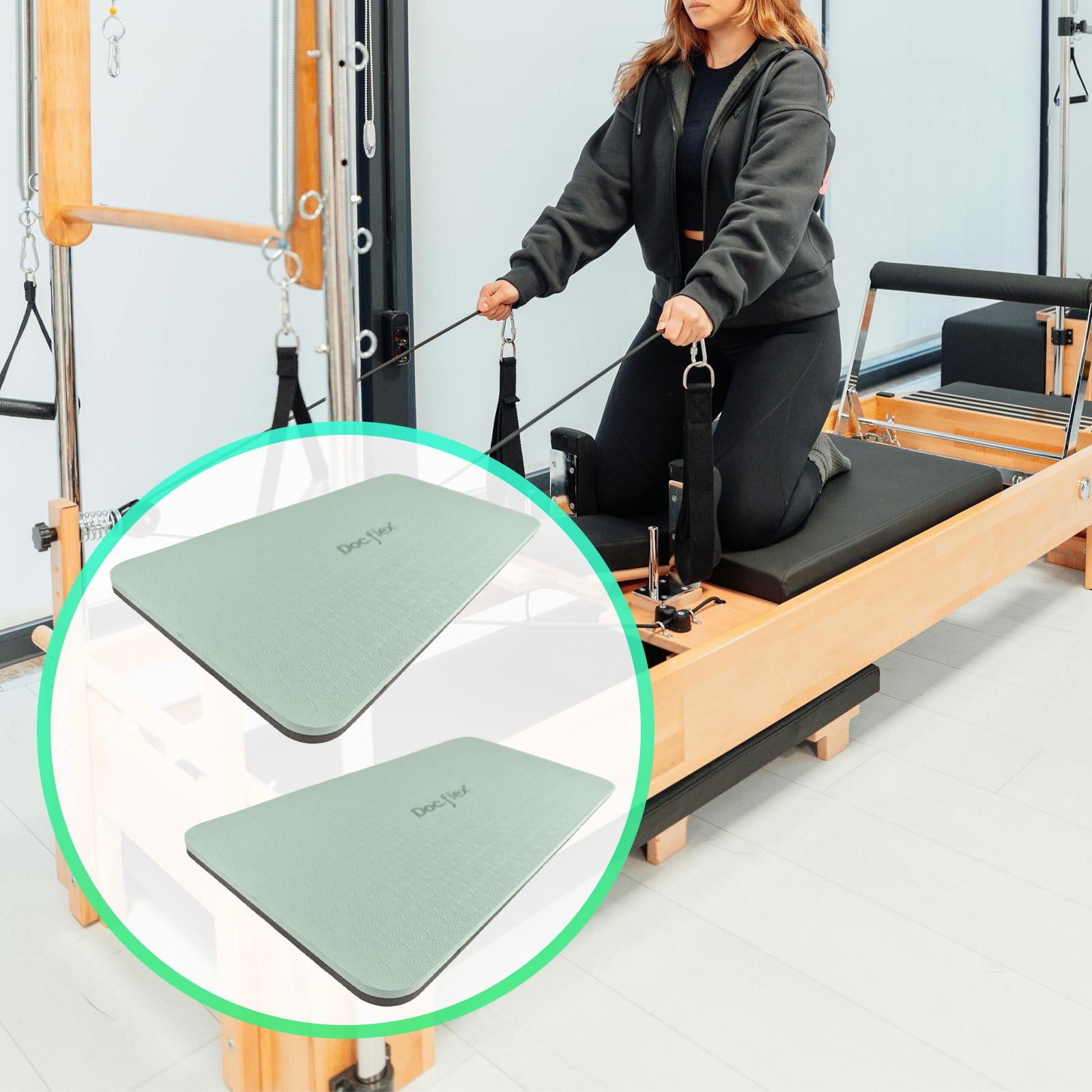 2 Pieces Pilates Yoga Mat Exercise Pad Portable TOE Material for Home Gym and Studio Workouts for Women