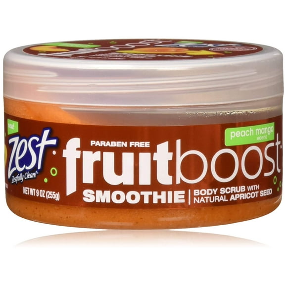 Zest Gommage Corporel Boost de Fruits Smoothie Pêche Mangue Pot de 9 Onces (266ml)