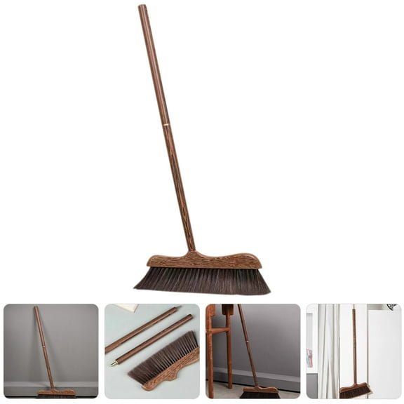 Pawsdot Wooden Decking Broom with Soft Bristles for Patio and Garden Cleaning Light Brown
