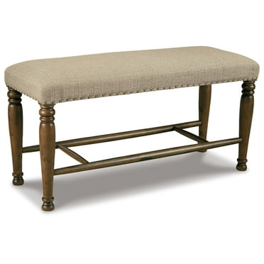 Signature Design by Ashley Lettner Counter Height Upholstered Dining Room Bench, Brown