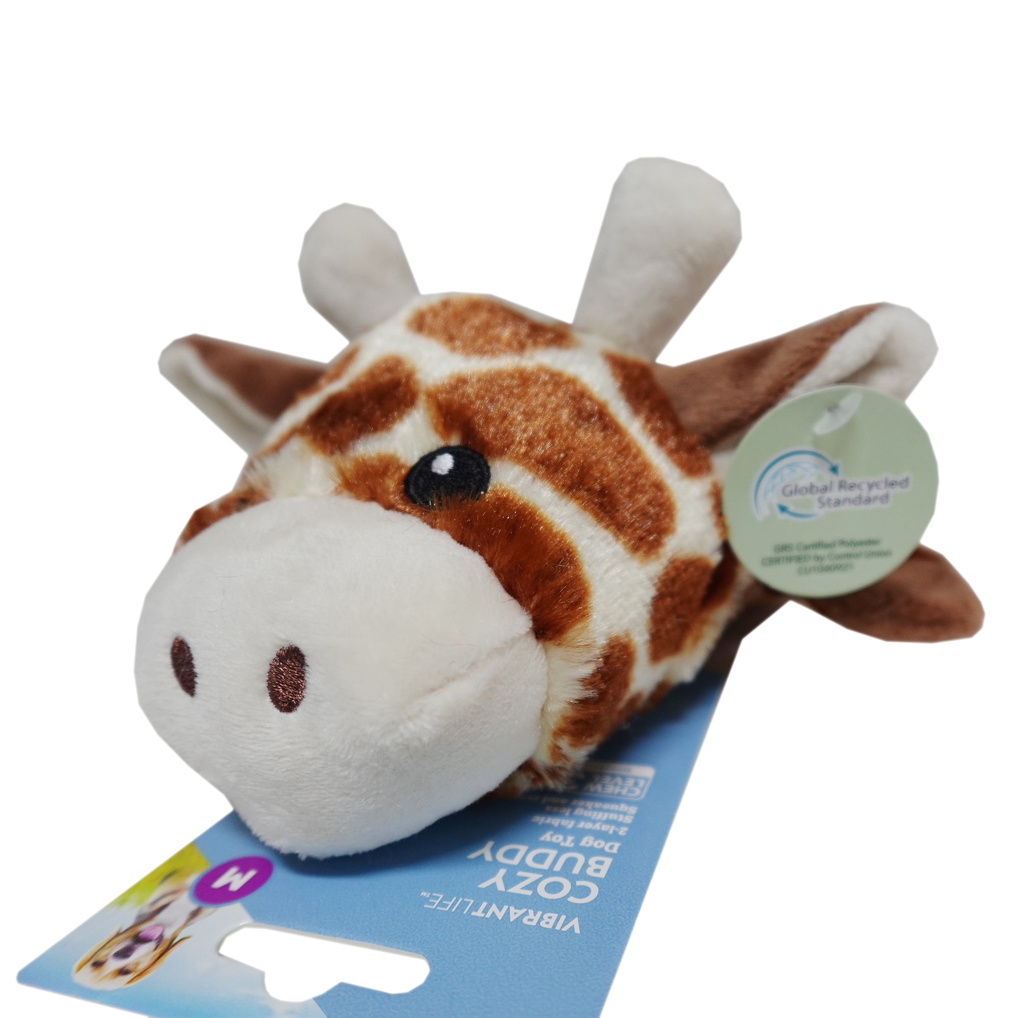 Vibrant Life Giraffe Snuggle Tail, Dog Toy Chew Level 3, Brown, Stuff Less, Polyester