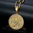 thumbnail image 3 of NEGS 18K Gold Plated Eye of Horus Egyptian Pendant 24'' Chain Amulet Stainless Steel Necklace for Men Women, 3 of 7