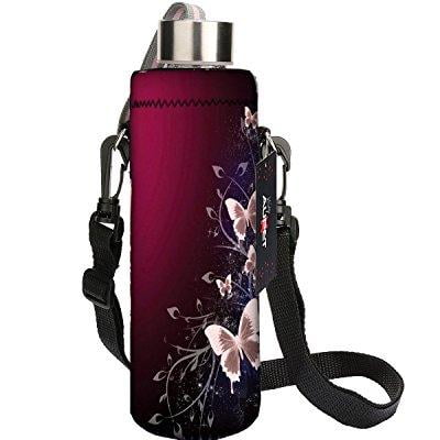 Drinking Water Bottle Carrier Insulated Cover Case Pouch Bag+Shoulder Strap Set