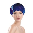 thumbnail image 3 of YFYANG Women's Double Waterproof Shower Cap, Blue Universe Starry Sky Reusable Hair Cap for All Hair Styles and Head Sizes, 3 of 9