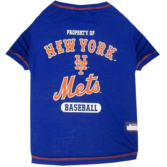 Pets First MLB New York Mets Tee Shirt for Dogs & Cats. Officially Licensed - Medium