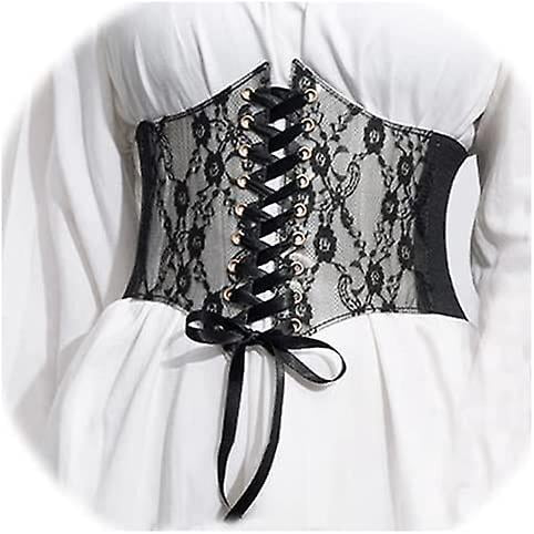 Cinturones elásticos anchos, pretina clásica con cordones para fiesta, Club, vestido de baile para mujeres y niñas