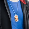 thumbnail image 3 of Watercolor Summer Popsicle Pattern Military Dog Tag Pendant Necklace with Chain, 3 of 4