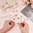 thumbnail image 4 of 1Set 12Pcs 6 Colors Plastic Dangle Earrings with Iron Finding Beadable Earrings for Women Round Mixed Color 76x6.5mm Pin: 0.9mm and 1.8mm 2pcs/color, 4 of 7