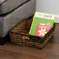 thumbnail image 3 of Home Basics Large Faux Rattan Basket with Cut-out Handles, Coffee, 3 of 6