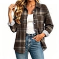thumbnail image 7 of Josdec Women's Plaid Button Down Shirt, Lapel Long Sleeve with Double Chest Pockets for Office Daily S‑2XL, 7 of 7