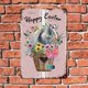 thumbnail image 4 of Letreros de metal vintage con diseño de conejo de Pascua, flores y huevos de Pascua, decoración para el hogar, letrero de hojalata de metal de 12 x 8 pulgadas, 4 of 7