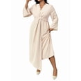 thumbnail image 2 of Wedding Guests Dresses Women Formal Maxi Dress Plus Size Twist Front V-Neck Wrap Dress Evening Party Color XXXL, 2 of 8