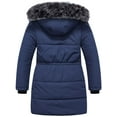thumbnail image 2 of Chrisuno Girl's Winter Warm Fleece Lined Hooded Jacket Water Resistant Travelling Puffer Coat Navy 8, 2 of 5