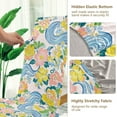 thumbnail image 5 of Yayeee 4 Pack Dining Chair Covers Stretch Parson Chairs Slipcovers Seat Protector, Blue Floral Wave, 5 of 6
