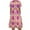 Pink, variant on Patlollav Womens Knee Length Dress Summer Bohemian Print Short Sleeve Beach Dress