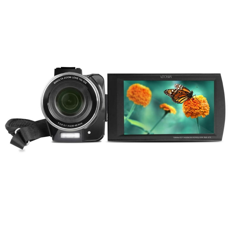 Minolta MN4K100Z-BK 4K Ultra HD WiFi Video Camcorder, 36x