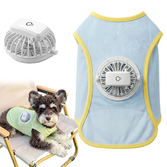 Dog Cooling Fan Vest, Rechargeable Cooling Jacket with Removable Fan, 3 Speed Breathable Mesh Shirt for Small Medium Dogs Summer Outdoor