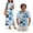 Blue Vintage Flowers, variant on Hawaiian Matching Clothes for Couples Breathable Short Sleeve Button Down Polynesian Tribal Floral 4-Way Stretch Men Shirts Lightweight for Romantic Date Washable