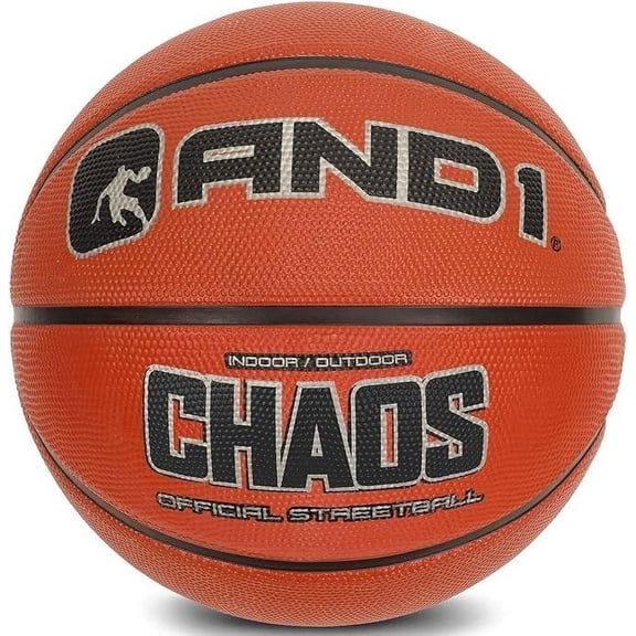 AND1 Chaos Rubber Basketball: Size 7 (29.5") Made for Indoor/Outdoor Use, Sold Deflated (Pump NOT Included)