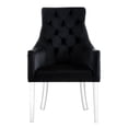 thumbnail image 4 of Inspired Home Gideon Velvet Dining Chairs Acrylic Leg Swoop Arm(Set of 2), Black, 4 of 9