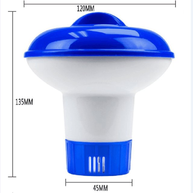 Dispensador flotante, dispensador de cloro, ventilación de flujo ajustable y tapa de bloqueo, dosificador flotante para piscinas interiores y exteriores, bañera, 2 piezas,