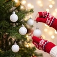 thumbnail image 3 of NWQKYZGH 24PCS Shatterproof Plastic Christmas Baubles Matte Shiny Glitter Hanging Ornament Balls for Indoor Outdoor Xmas Tree Holiday Festival Decor -1.2IN, 3 of 6