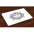 thumbnail image 1 of Ambesonne Sun Place Mats Set of 4, Ornamental Design, Standard Size, Black White, 1 of 4