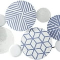 thumbnail image 4 of CosmoLiving by Cosmopolitan Blue Metal Plate Wall Decor with Intricate Patterns, 4 of 7