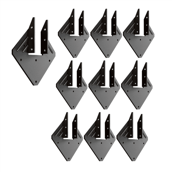 10 PCS Heavy Duty Black Hurricane Ties for Rafters,13 Gauge Roofing Hurricane Straps Truss Hangers,Rafter Brackets
