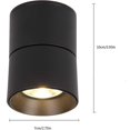 thumbnail image 5 of Foco montado en superficie ajustable Focos empotrables LED de 7 W Luz de techo Aplique de techo con ángulo ajustable Lámpara COB, giratorio 360 ​​° (blanco cálido 3000 k) (Blac, 5 of 5