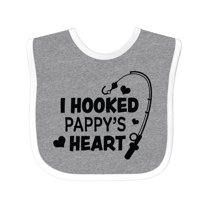 Inktastic I Hooked Pappy's Heart with Fishing Rod Boys or Girls Baby Bib