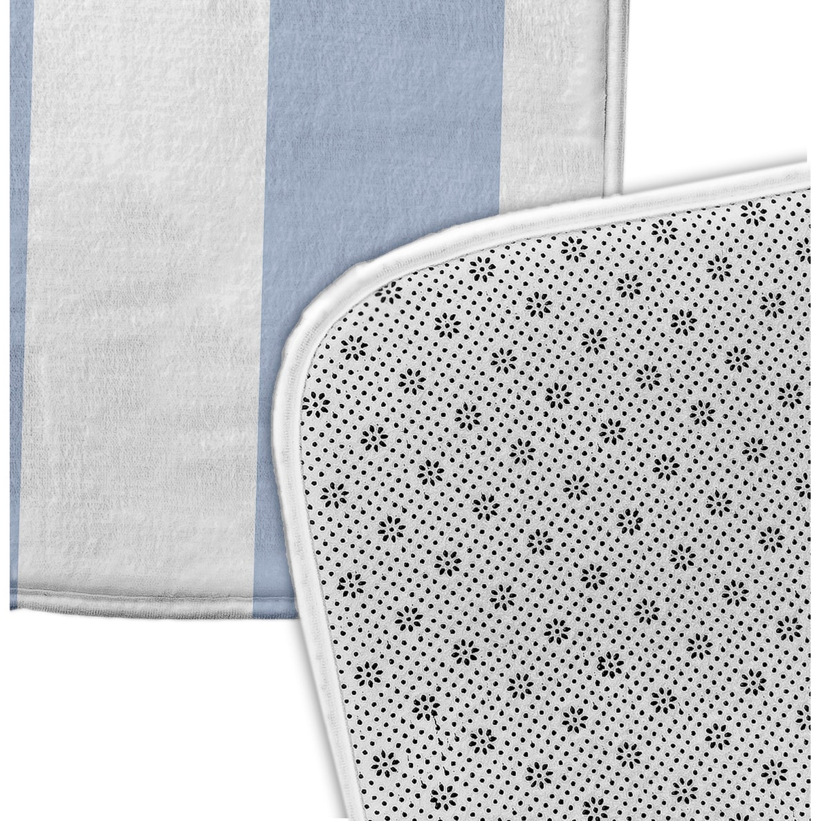 Simply Daisy 34" x 21" Plush Microfiber Blue Vertical Stripes Bath Mat