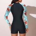 thumbnail image 7 of FDGIU ‌Women's Athletic Half Zip One Piece Swimsuit Tummy Control High Cut Training Surfing Wetsuit Comfortable Bathing Suit for Summer, 7 of 7
