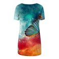 thumbnail image 4 of Camiseta de manga corta con estampado étnico vintage y cuello en V informal de moda sexy de verano para mujer Top Pompotops hkajfhjk466694, 4 of 4