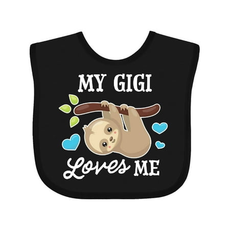 

Inktastic My Gigi Loves Me with Sloth and Hearts Gift Baby Boy or Baby Girl Bib