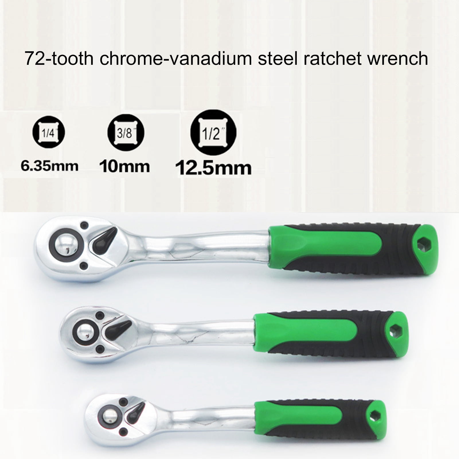 1/2'' 72 Teeth Socket Ratchet Wrench Spanner Repair Kit Accessories 