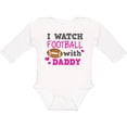 thumbnail image 3 of Inktastic I Watch Football with My Daddy Boys or Girls Long Sleeve Baby Bodysuit, 3 of 5