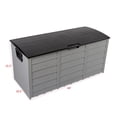 thumbnail image 4 of Spacious 75 Gallon 260L Plastic Outdoor Deck Storage Box for Tools, Cushions, and Toys with Lockable Seating Feature, 4 of 9