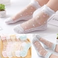 thumbnail image 2 of 5 par/lote de calcetines para niñas, calcetines tobilleros cortos transpirables de verano para niños de 1 a 12 años, calcetines de malla de princesa de encaje de algodón suave para niños Tan Jianjun unisex, 2 of 2