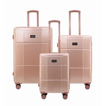 Isaac Mizrahi Aero 3-Piece Luggage Set, Hard Shell Spinner, Rose Gold